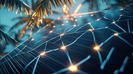 Poster - Ethereal Luminous Burst of Abstract Electricity and Digital Connection in Nature