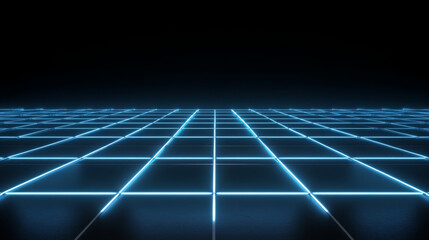 Aufkleber - sleek digital wall with glowing grid pattern creates futuristic atmosphere, perfect for showcasing technology or virtual environments