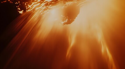 Poster - Dramatic awe inspiring sunlight bursting through the sky in a stunning display of golden radiance creating a captivating and powerful natural phenomenon