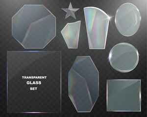 Wall Mural - transparent glass elements with light reflections, transparency effects, and realistic details for m