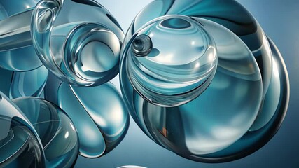 Poster - Colorful swirls of glass dance gracefully in a serene blue atmosphere, captivating the viewer's imagination and curiosity. Generative AI