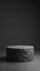 Poster - Dark stone podium for display product. 3d illustration