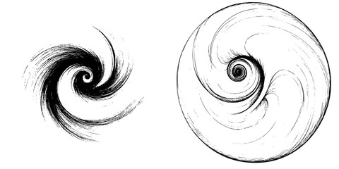 Poster - Vector illustration of swirling patterns in hand-drawn style showcasing dynamic energy and fluid motion
