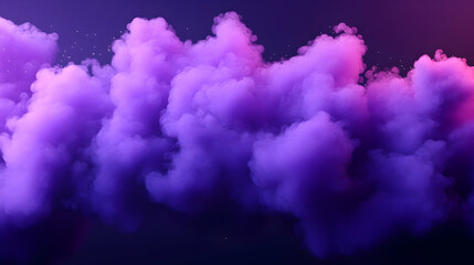 Poster - Abstract vibrant purple smoke clouds against dark background. Possible use Background for digital design, social media