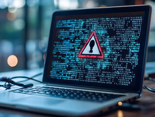 Poster - Laptop screen displaying warning code