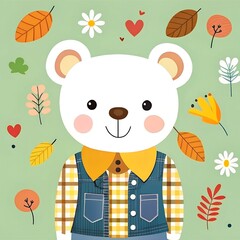 Wall Mural - a digital illustration of  a bear 