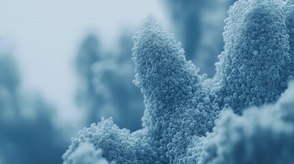 Fototapete - Blue-tinted background with floating air bubbles, evoking a fresh and rejuvenating sensation.