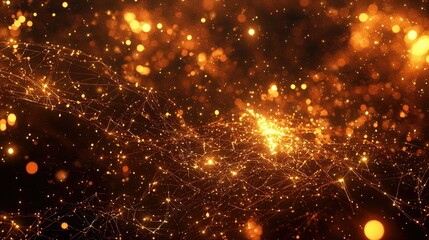 Poster - Conceptual visualization of biotechnology with glowing DNA, neuron networks, and molecules.