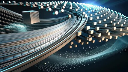 Poster - Exploration of dynamic technology patterns creating a mesmerizing visual experience in a futuristic digital landscape. Generative AI