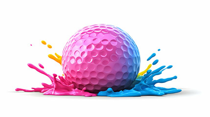 Wall Mural - Colorful golf ball paint splash