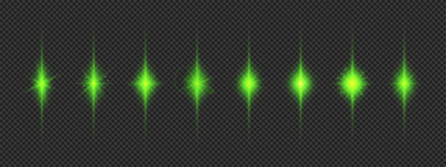 Wall Mural - set of green light effects of lens flares