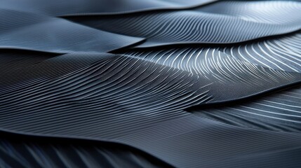 Poster - Captivating Abstract Waves and Curves in Dark Shades of Blue