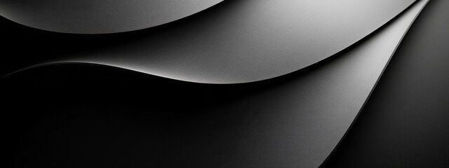 Aufkleber - Clean black background with minimalist shapes, ideal for design and banner templates. Featuring simple geometric wallpaper with defined forms and a central white space for text.
