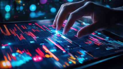 Poster - Futuristic Digital Finance Analytics Dashboard with Interactive Visualization Tools