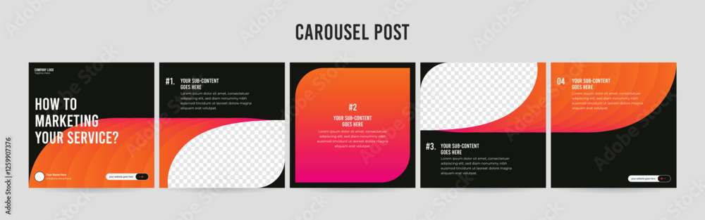 Editable Instagram Carousel Post Layout Set, Social Media Marketing ...