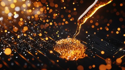 Poster - Bursting Energy Explosion with Fiery Glow and Luminous Spark