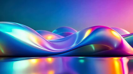 Poster - Captivating waves of color emerge from shimmering reflections in a dreamlike landscape at dusk. Generative AI