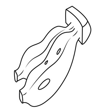 Cute cartoon hand drawn vector banana coloring page.