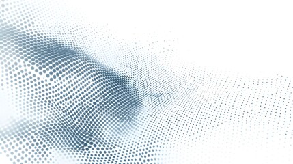 Wall Mural - abstract halftone pattern gently undulating across a clean white background