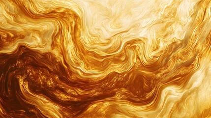 Poster - Abstract flowing pattern of golden and brown swirling colors