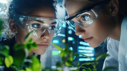 Poster - Scientist Examining Plant Specimen in Laboratory