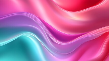 Wall Mural - Abstract colorful waves flow smoothly with a glossy texture