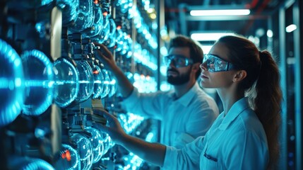 Poster - Team of Scientists Conducting Research and Experiments in High Tech Laboratory