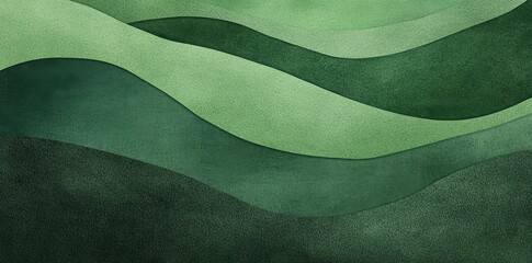 Poster - Abstract green layered landscape with textured surface illustration