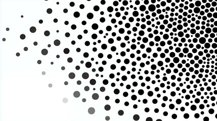 Aufkleber - abstract black and white halftone dots pattern, seamlessly flowing from small to large circles; conc