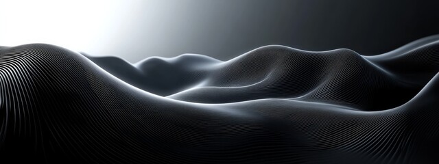 Aufkleber - Minimalist black background with abstract lines and forms. Banner template with white space in the center for text. Perfect for modern designs, digital ads, and creative marketing materials.