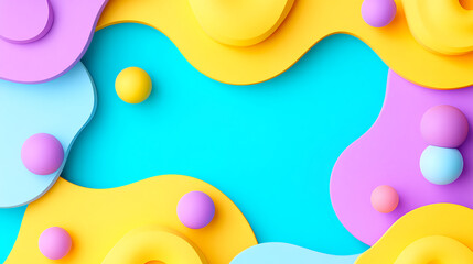 Poster - Creative abstract design vibrant colorful patterns digital art playful environment top-down view visual concept