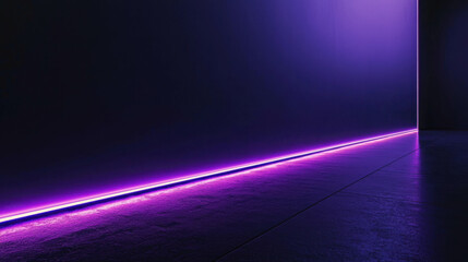 Aufkleber - Bright Purple Light Effect Creating Straight Line Against Dark Background in Minimalistic Space