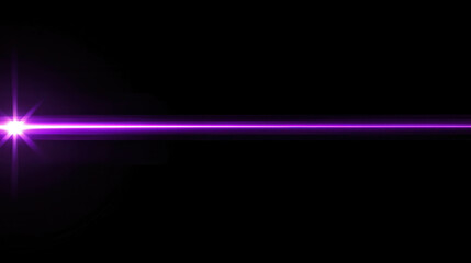 Poster - Purple Light Effect Running in a Straight Line against a Black Background