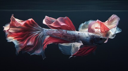 Canvas Print - Stunning Siamese Fighting Fish Underwater Elegance