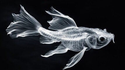 Canvas Print - Ethereal Koi: A Study in Light and Shadow