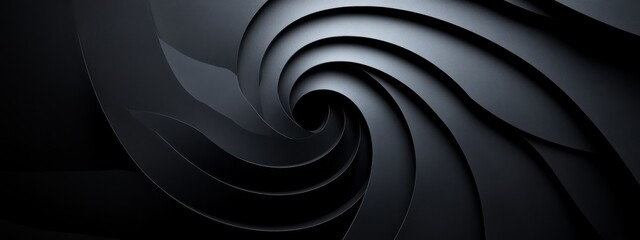 Aufkleber - Minimalist black background with abstract shapes for design and banner templates. Modern geometric wallpaper with negative space and a central white space for text.