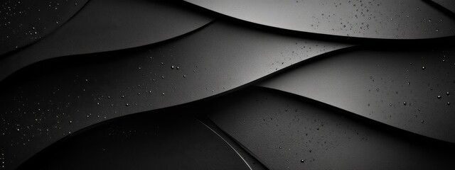 Aufkleber - Minimalist black background with abstract shapes for design, featuring white space in the center for text. Ideal for sleek banners and abstract wallpapers.