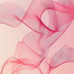 Poster - Abstract pink network of flowing lines on a gradient background