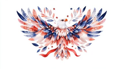 Poster - Vibrant Feathered Floral Abstract Artwork with Ethereal and Mystical Qualities