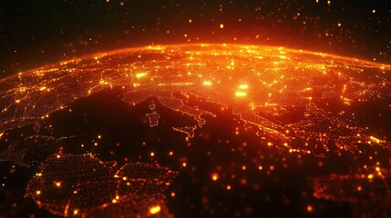 Poster - A glowing network of interconnected nodes symbolizing global digital communication.