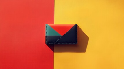 Poster - Vibrant paper textures showcase a flat-lay cardholder mock-up, emphasizing color and design elements for creative presentations.