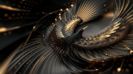 Poster - mesmerizing fractal explosion of shimmering light and dynamic energy