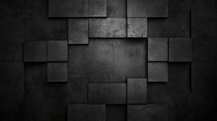 Poster - Dark Abstract Texture with Geometric Shapes and Dimensional Depth for Modern Design