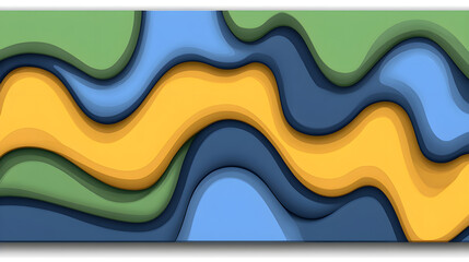 Poster - Flowing abstract waves art digital design contemporary style studio environment aesthetic perspective