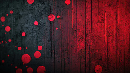 Fototapete - Abstract Red and Black Background with Circles and Textures for Creative Projects