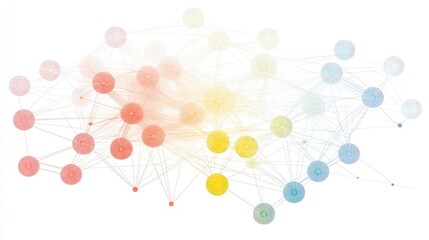 Poster - A visualization of a decentralized finance network with blockchain nodes.