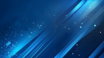 Wall Mural - abstract background featuring blue diagonal lines and sparkling particles