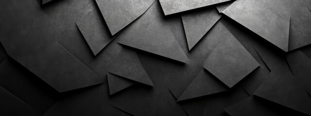 Aufkleber - Minimalist black background with diamond patterns for design, banner template. Featuring white space in the center of the page for text. Ideal for geometric minimalist wallpapers with a stylish touch.