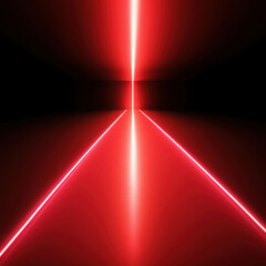 Poster - Red Light Effect Running in Straight Line Style with Abstract Background and Perspective View
