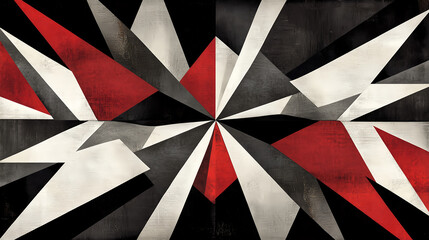 Poster - Dynamic geometric composition abstract art colorful shapes modern design vivid contrast creative expression